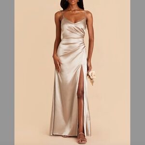 Birdy Grey Catherine Satin dress Neutral Champagne
